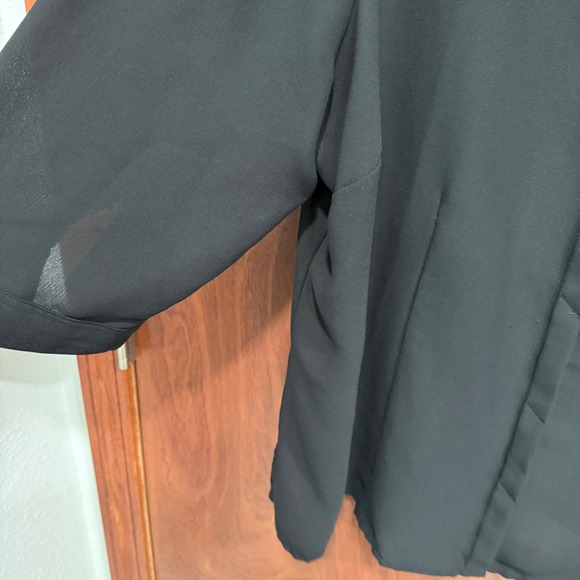 Venezia‎ Women's Black 3/4 Sleeve Button Down Sheer Blouse Top Plus Size 14/16 - Picture 2 of 6
